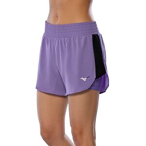 Dámské běžecké šortky Mizuno 2in1 4.5 – fialové (Paisley Purple)