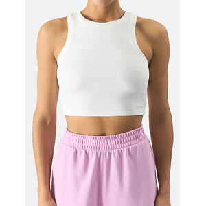 Dámský crop top slim 4F - krémový
