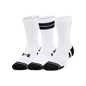 UA Perf Tech Nov 3pk Crew-WHT