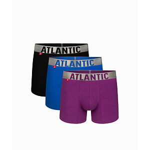 Pánské sportovní boxerky ATLANTIC 3Pack - černé/modré/fialové