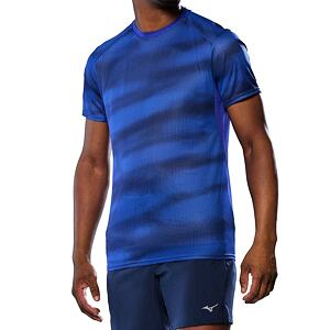 Pánské funkční triko Mizuno DryAeroFlow Graphic Tee – modré (Reflexblue)