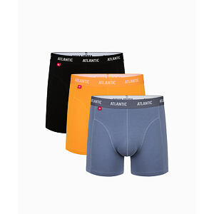 Pánské boxerky ATLANTIC Comfort 3Pack - černé/žluté/šedé