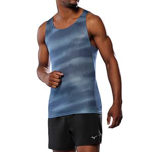 Pánský funkční nátělník Mizuno DryAeroFlow Graphic Tank – šedý (Citadel)