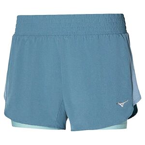 Dámské běžecké šortky Mizuno 2in1 4.5 – modrá (Citadel)
