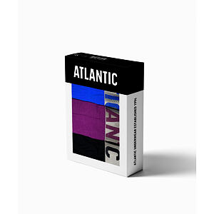 Pánské sportovní boxerky ATLANTIC 3Pack - černé/modré/fialové