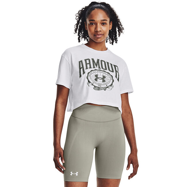 Dámske tričko Under Armour Collegiate Crest Crop SS