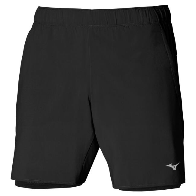 Pánské běžecké šortky Mizuno Core 7.5 2in1 – černé