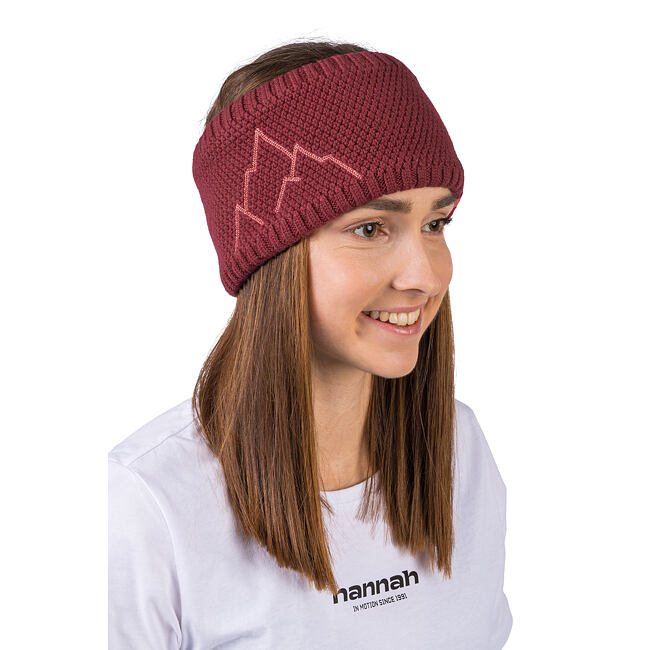 Pletená čelenka z merino vlny Hannah ASTRA garnet