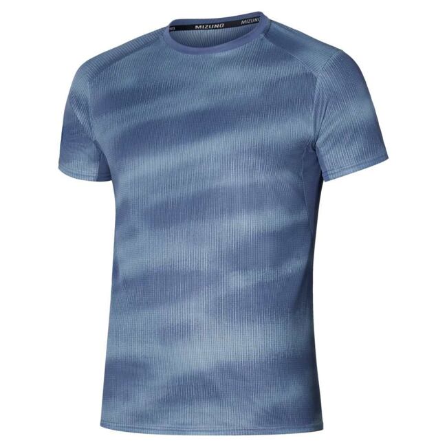 Pánské funkční triko Mizuno DryAeroFlow Graphic Tee – šedé (Citadel)