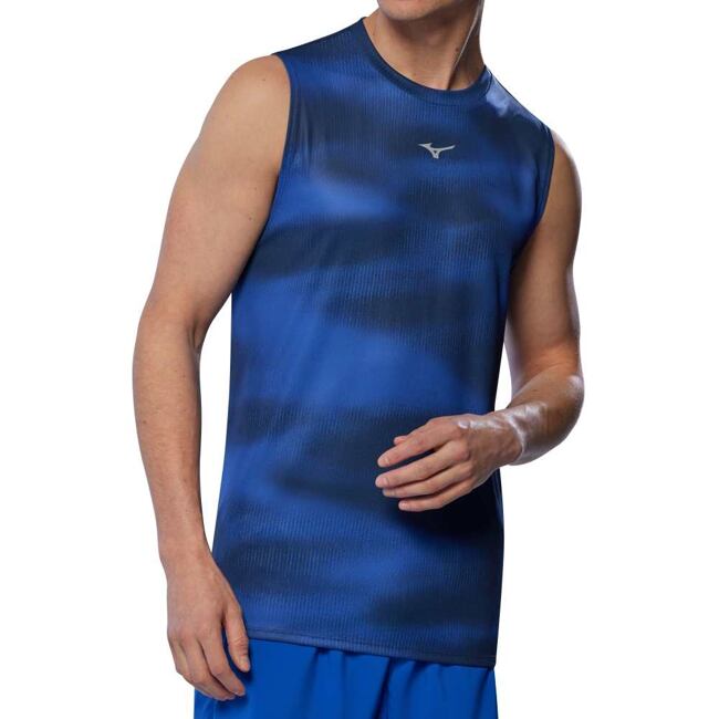 Pánské sportovní tílko Mizuno Core Graphic – modré Reflex Blue