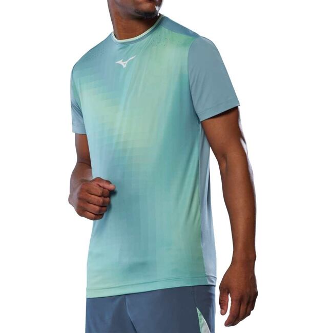 Pánské sportovní tričko Mizuno Frontier Shadow Graphic – tmavě šedé