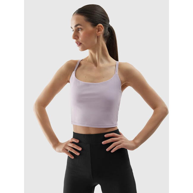 Dámský crop top na jógu z recyklovaných materiálů 4F - fialový