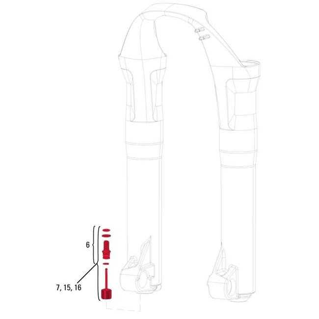 Cyklistické náhradné diely Rockshox Domain/Lyrik/Totem Ext Reb Adjust Knob