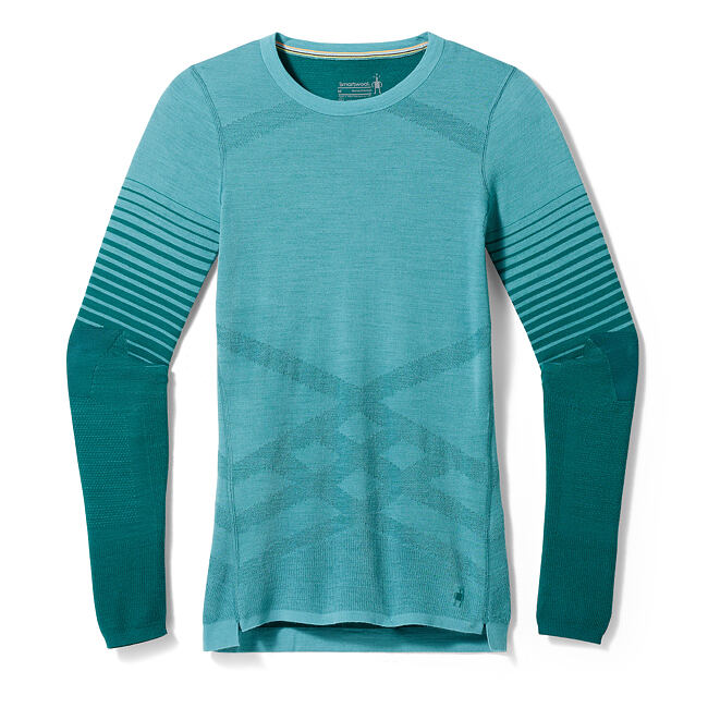 Smartwool W INTRAKNIT THERMAL MRN BL PATTERN CREW cascade-emerald